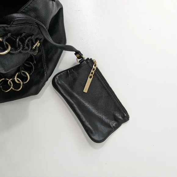 Vintage Michael Kors Chainlink Hobo Soft Leather Bag in Black and Gold - Picture 3 of 4